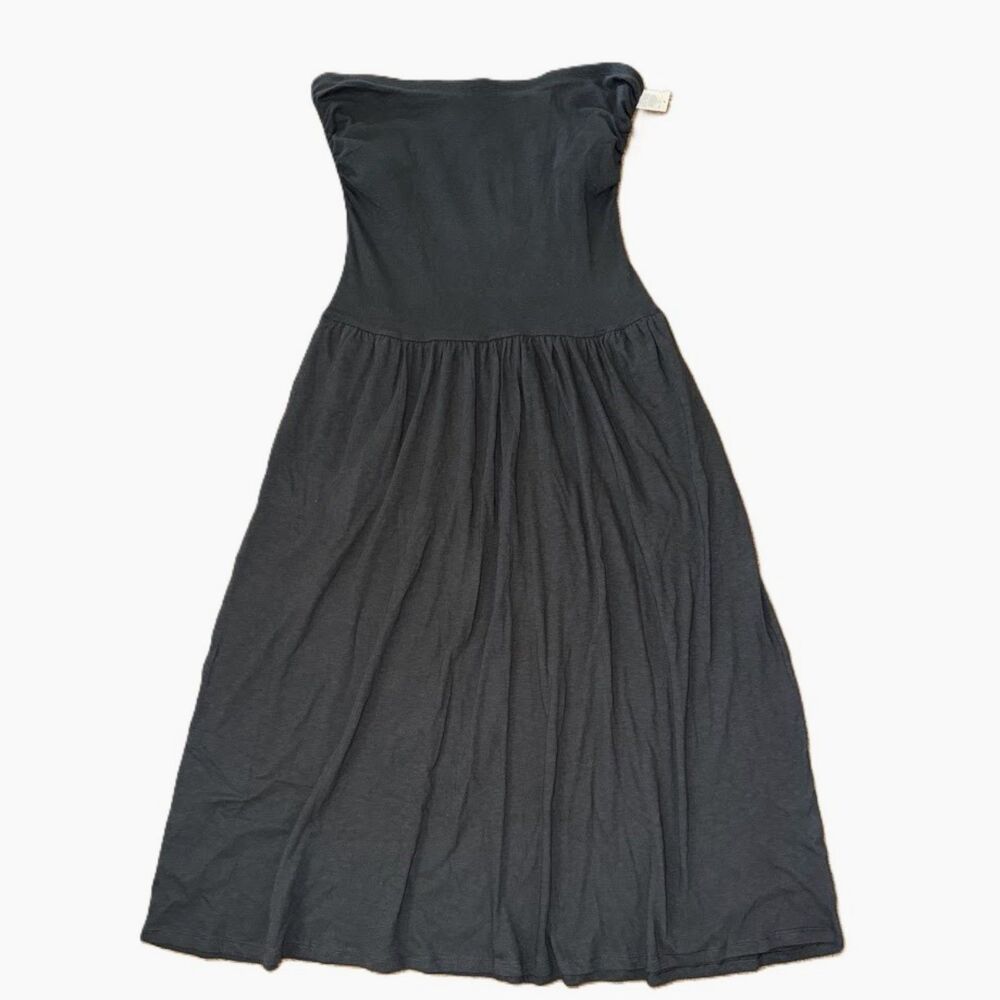 NEW Aerie womens dress S XL happiest strapless tube midi smoked gray black knit